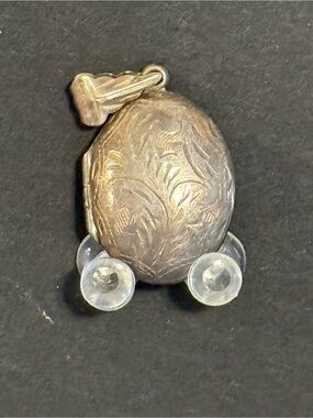 Silver-Tone Decorative Locket Pendant